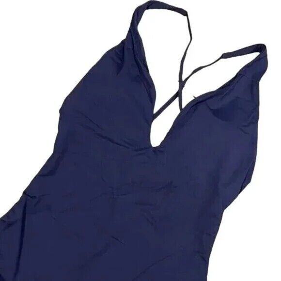 NWT Andie Bali One Piece Swimsuit Deep V Neck UPF 50 RemovableCups XLT Navy Blue - Picture 3 of 14